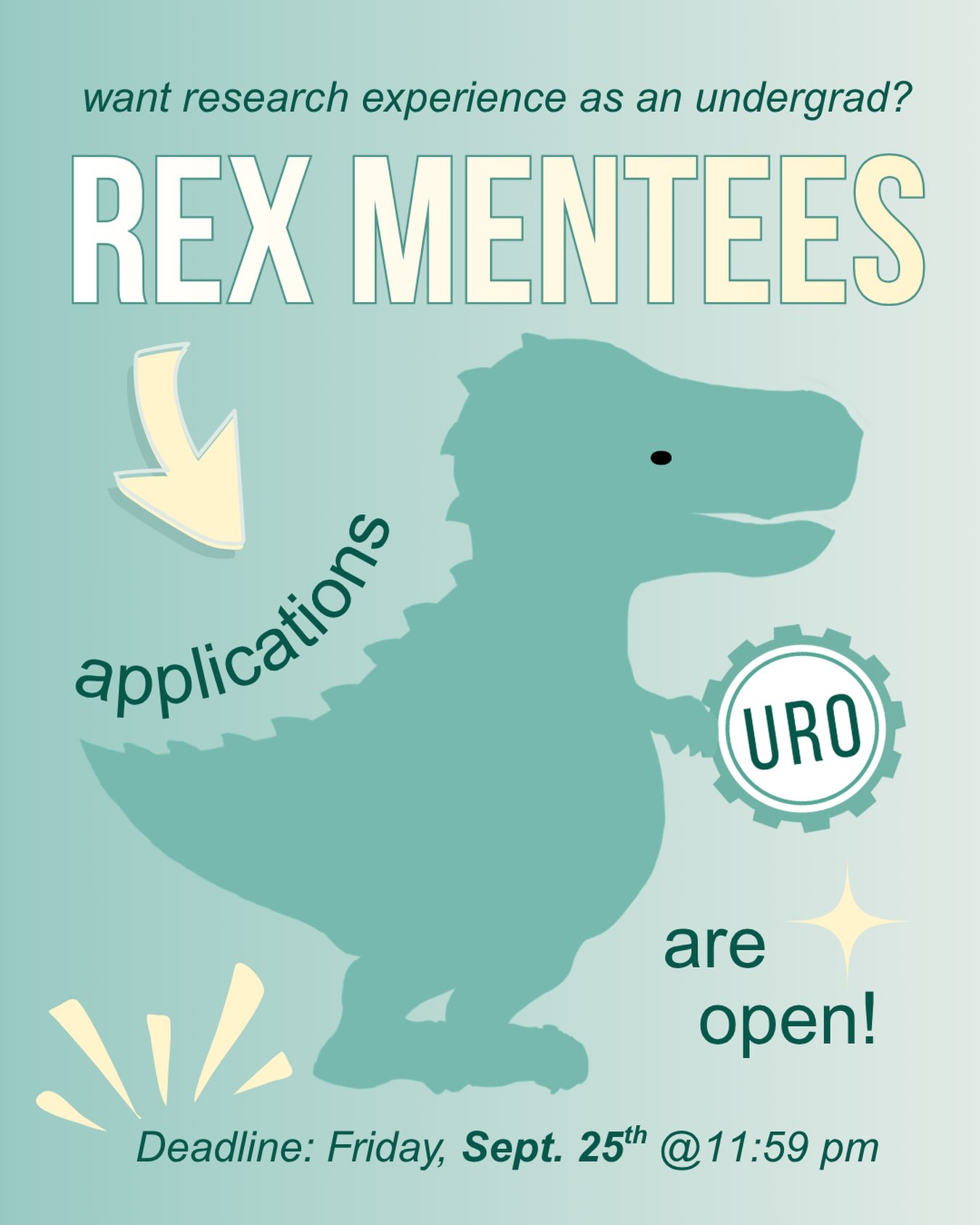 Interested in gaining research experience and connecting with mentors as an undergraduate?Become a URO REX mentee to learn directly from graduate and postdoctoral researchers in your field. You’ll have the opportunity to gain hands-on skills, present your work at MURC, and even explore publication through CJUR.🗓️ Submit your application by Friday, Sept. 25th at 11:59 PM through the link in our bio!