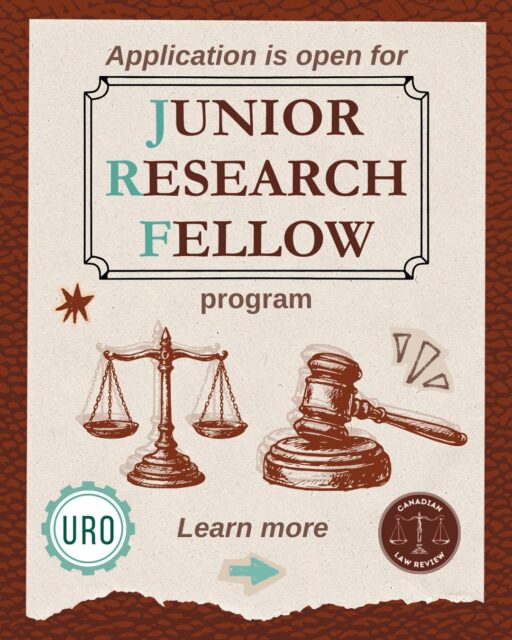 The Canadian Law Reviewโs Junior Research Fellowship (JRF) program is officially open! Whether you want to be a fellow and author an original legal research paper, or use your expertise to help out as an Associate Editor or Senior Editor, check out our post for more info and the hiring package in our bio!Deadlines to apply:
๐ JRF & Associate Editors: Friday, October 9th at 11:59 PM
๐ Senior Editors: Wednesday, October 28th at 11:59 PMApplication links are all in our bio!